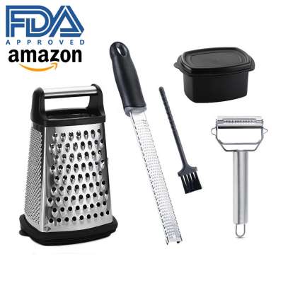 2020 Kitchenware Stainless Steel Box Grater, Julienne Peeler,Microplane Zester