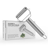 Extra Sharp Stainless Steel Blades and Bonus Cleaning Brush Julienne Vegetable Peeler